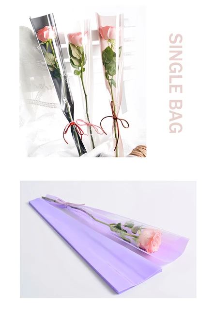 Single Rose Sleeve Packaging Bag, Opp Matte Transparent, Valentine's Day  Flower Gift Bag, Waterproof, 50Pcs - AliExpress