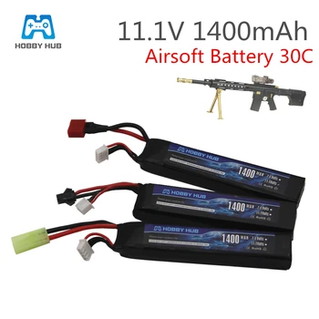 

Hobby Hub Water Gun Lipo Battery 3S 11.1V 1400mAh 30C Tamiya Connector AKKU Mini Airsoft BB Air Pistol Electric Toys RC Parts
