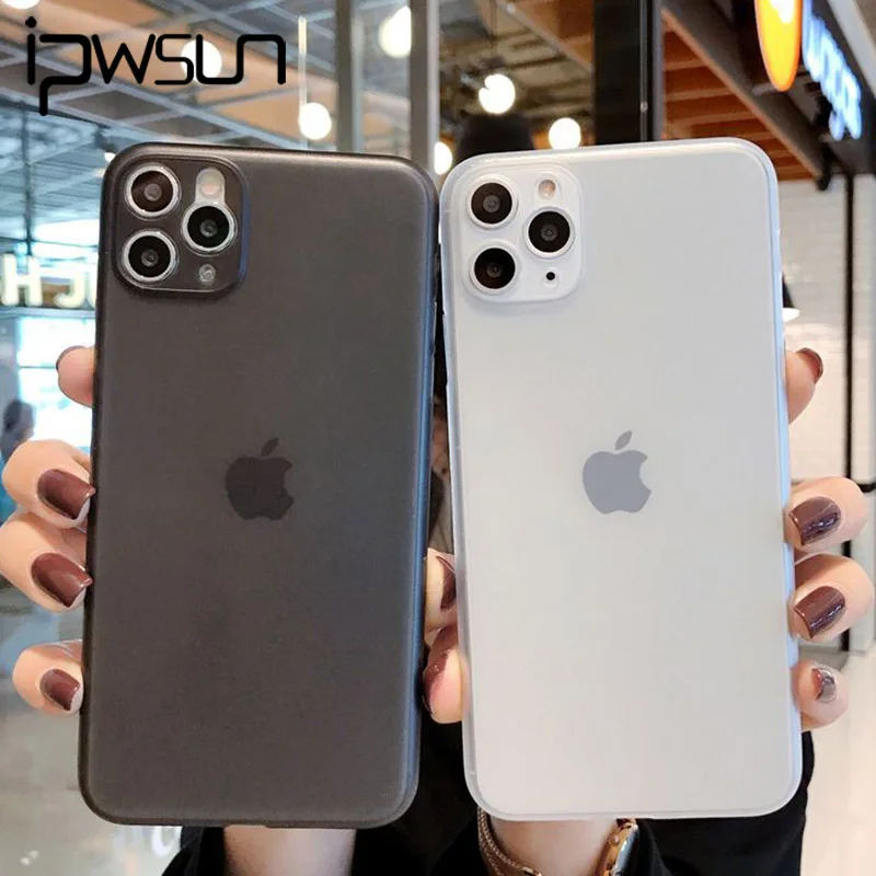 iPWSOO Solid Color Matte Phone Case For iPhone 11 Pro Max Xs X XR XS Max Candy Couple Ultra Thin Cover For iPhone 6 6s 7 8 Plus