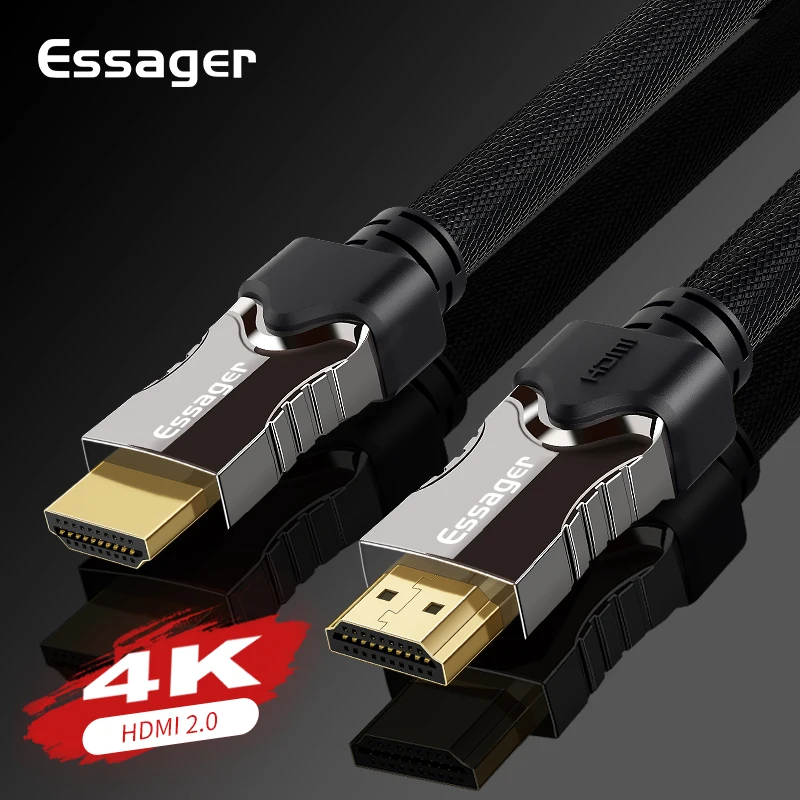 Кабель HDMI Essager с на 2 0 кабель 4K 1080P 3D адаптер для проектора PS4 HD TV ноутбука