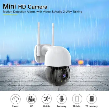 

WIFI IP Camera HD 1080P Outdoor Security Camera Two Way Audio 4x zoom Infrared 8 Lights Night vision Hemisphere CCTV Camera