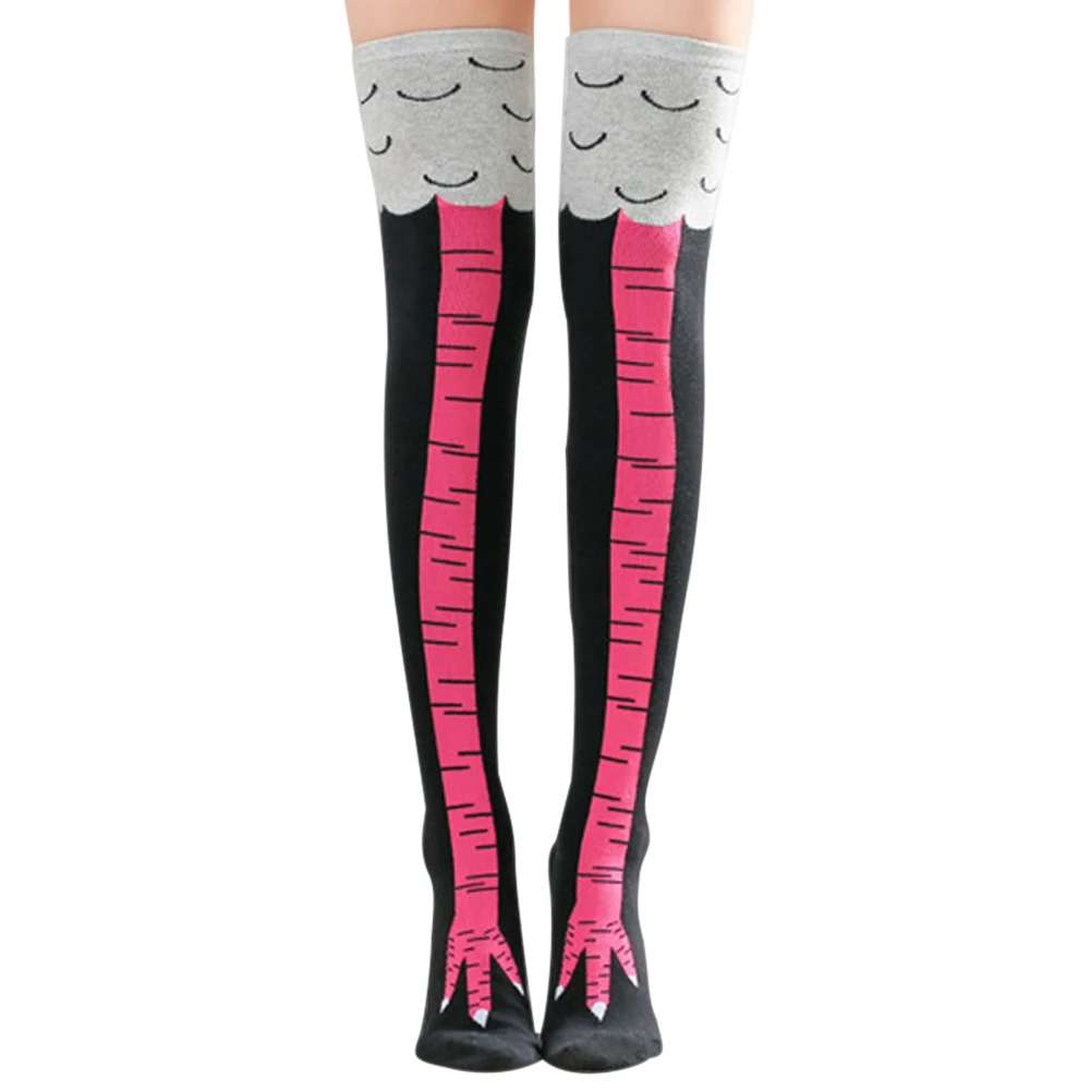 C Женская сумасшедшая забавная куриная нога Cluck Новинка колено Thight высокие носки дышащий фитнес подарок d88 - Цвет: C