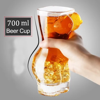 

Creative Sexy Lady Men Durable Double Wall Whiskey Glasses Wine Shot Glass Big Chest Beer Cup 700ml
