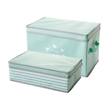 

2Pcs Folding Clothing Storage Bins Toy Organizer Snacks Clothes Storage Box Case Underwear Container Wardrobe Closet Organizer