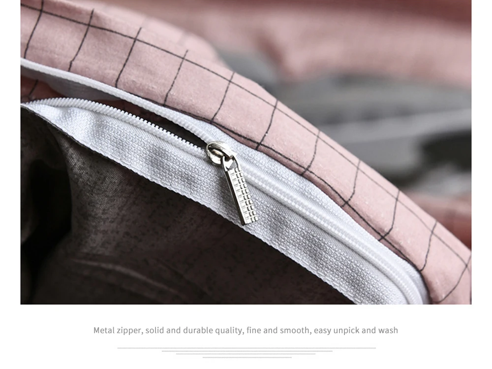 Home Textile Black Plaid Printed Duvet Cover Pillowcase Bed Sheet Simple Boy Girls Bedding Sets 3/4Pcs Single Double Bed Linens