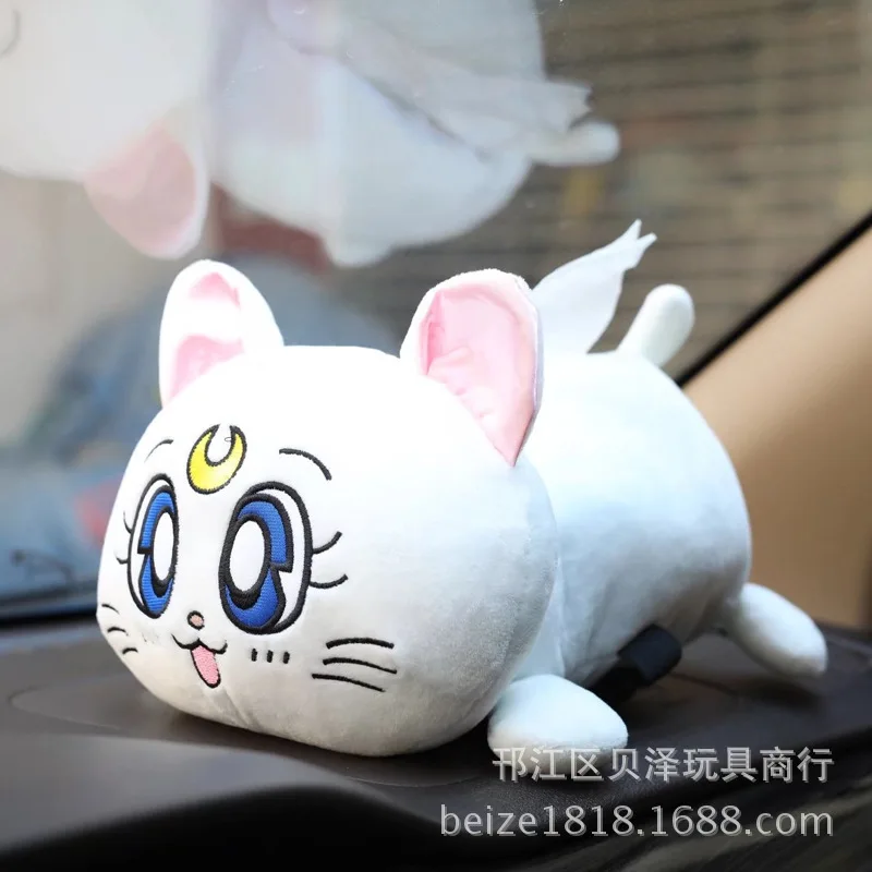 Креативная автомобильная коробка с подлокотником, мультяшная Luna, плюшевая тканевая крышка, заднее сиденье автомобиля, подвесная тканевая коробка для хомяка, бумага