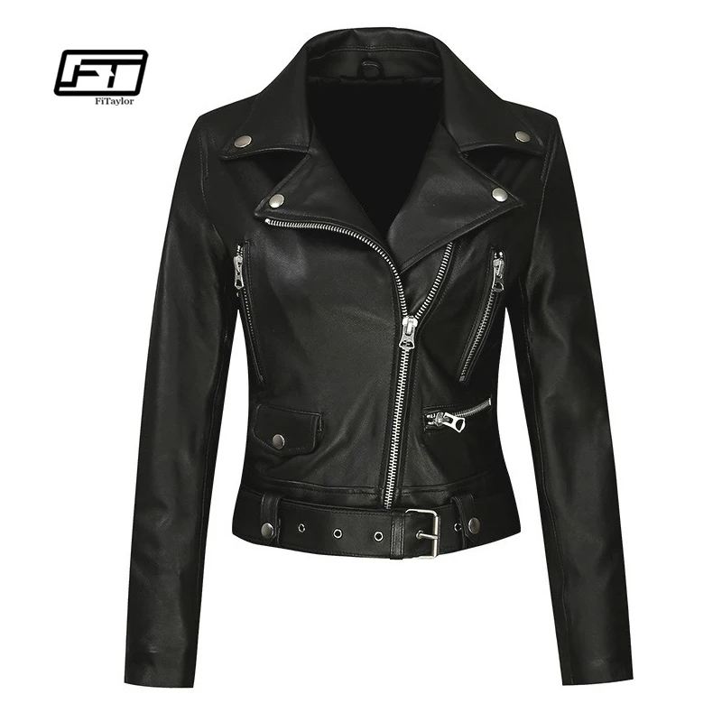 Куртка женская Байкерская из искусственной кожи в стиле панк|faux leather biker jacket|biker