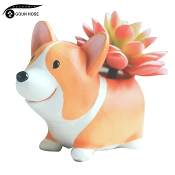

Cute Corgi Resin Planting Flower Pots, Wet And Dry Flower Pots, Home Storage Small Items Decorations, Christmas Gifts