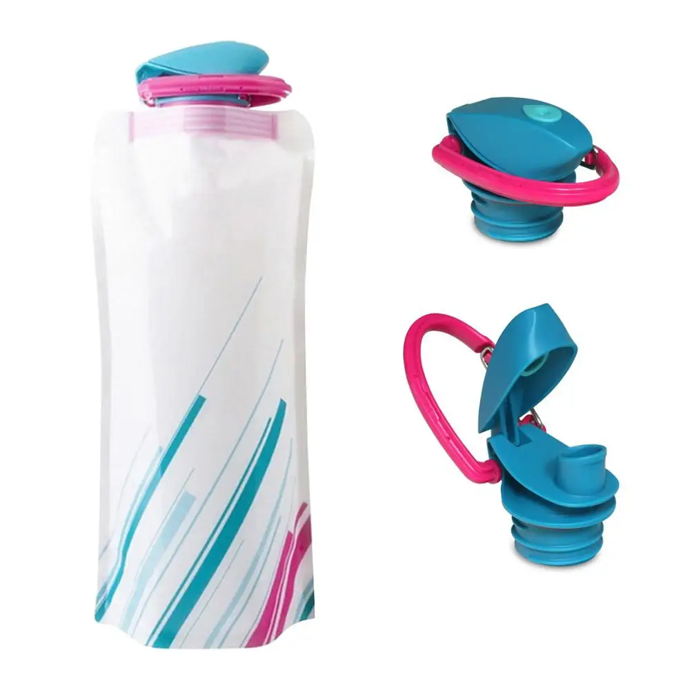 Foldable Water Bottle Outdoor Hiking Camping PE Water Bag Soft Flask Squeeze Portable Running Cycling Bags