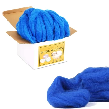 

Imzay Wool Chunky Yarn Wool Roving Bulk Soft Felting Wool Supplies for Hand Spinning, Felting, Blending, Weaving and DIY Craft