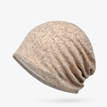 

Spring and Summer Bonnet Hat For Men And Women Solid Color Dual Purpose Skullies Beanies Casual Soft Turban Hats Hip Hop