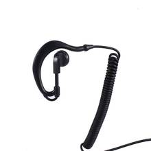 3.5 Mm Single Earpiece Ear-hook Earphone With Spiral Cable Walkie Talkie Headset Polices Military Earphone