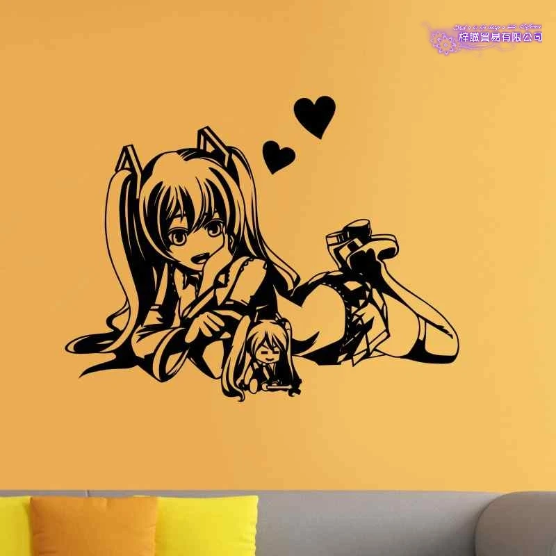 Hatsune Miku Wall Stickers Vinyl Anime Decal Decor Home Decorative Decoration Hatsune Miku Car Sticker