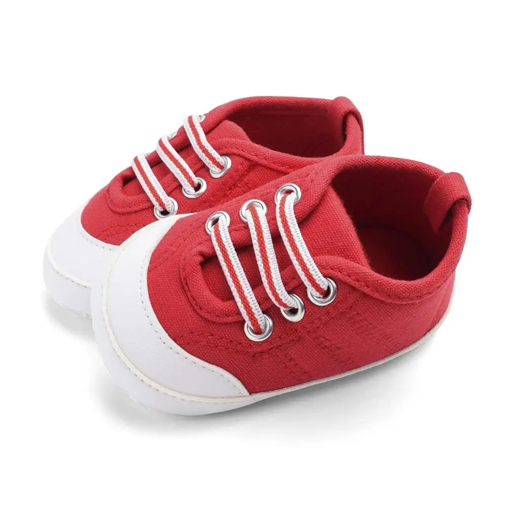 Обувь для маленьких мальчиков и девочек; весенняя обувь; дышащая парусиновая обувь; нескользящая обувь; кроссовки для малышей; мягкая подошва; 0-18M - Цвет: R