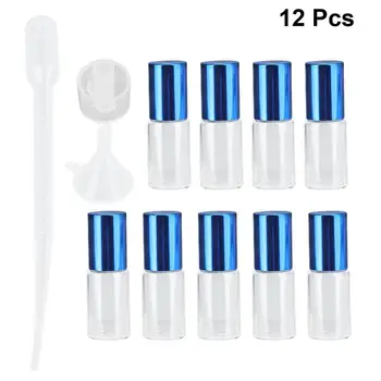 

12pcs Glass Roller Bottles Convenient Simple Portable Cosmetic Supplies Subpackage Bottle Glass Container for Travel Home Shop