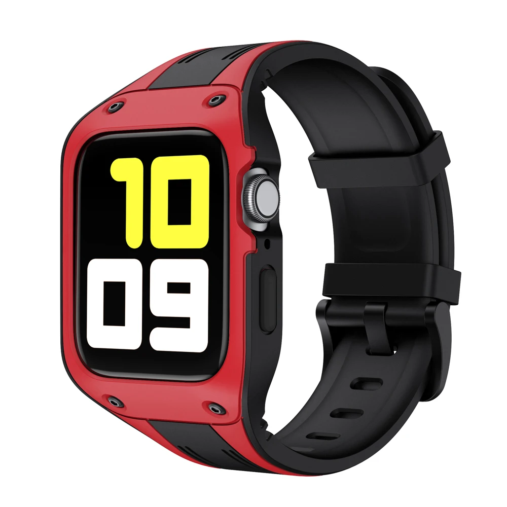 

Silicone Band+Case for Apple Watch 42mm 44mm Band Sports iwatch Bracelet for Series 5 4 3 2 1 Men's Wristwatch Bracelet.