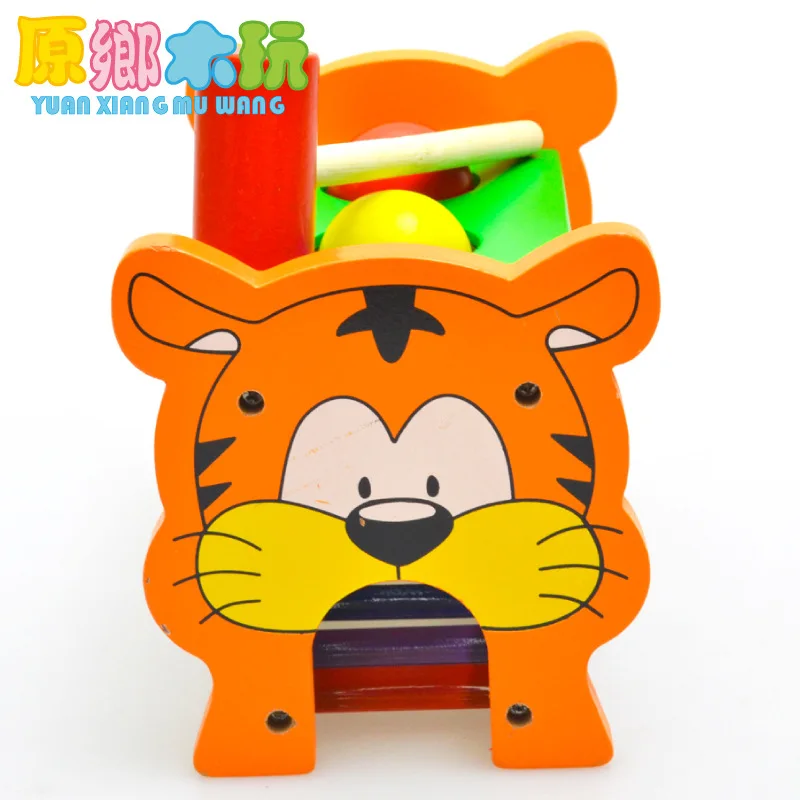 

Children Piling Saga Intelligence Baby Early Childhood Wooden Toys 1-2-3 a Year of Age Separator Hammer Ball Table Play Grounder