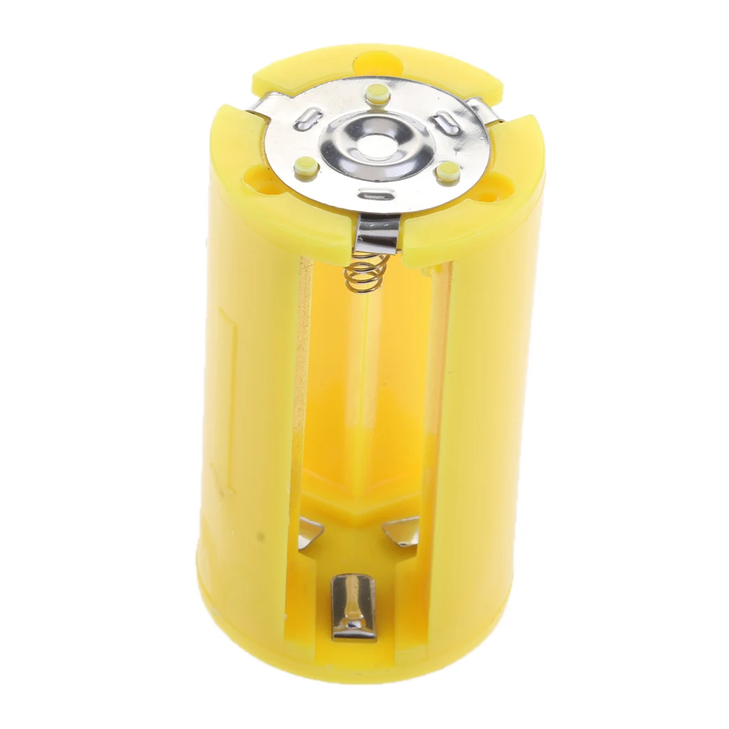 1Pcs Battery Converter Adaptor Size Type LR20 3 AA to D Case Yellow