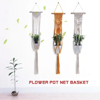 

Handmade Macrame Plant Hanger Flower /Pot Hanger For Wall Decor Courtyard Garden Hanging Planter Hanging Basket