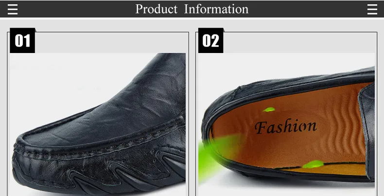 Men Leather Casual Slip On Shoes