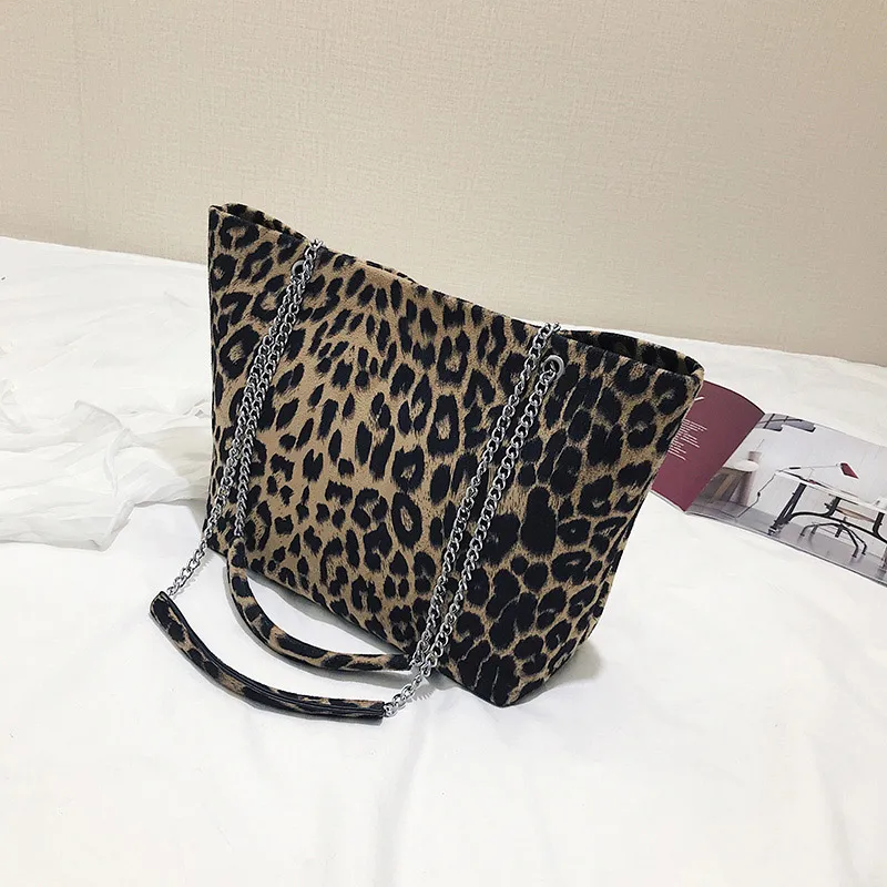 

Women PU Leather Leopard Print Handbag 2019 Fashion Brief Shoulder Bags Large Capacity Luxury Handbags Female Design Tote Bag