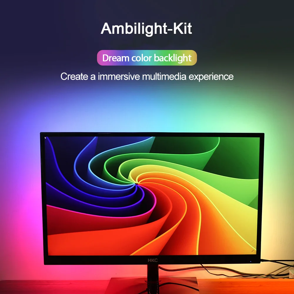 Ambilight-TV USB Led Strip Addressable ws2812b Pixel Strip HDTV TV Monitor Desktop PC Screen Backlight Ambient Lighting 5V 1M-5M