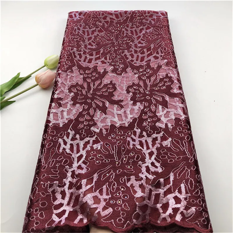 Африканская ткань сетка с пайетками Высококачественная французская Тюлевая