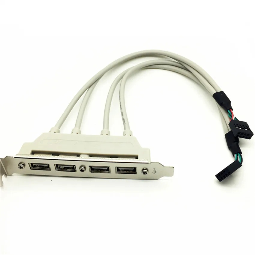Внешний 2 порта 4 USB задняя панель кронштейн материнская плата Кабель 0