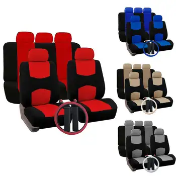 

Universal Vehicle Car Seat Cover with Headrest Steering Wheel 12PCS Car Seat Protector Compatible Fit Most Car For SUV for Truck