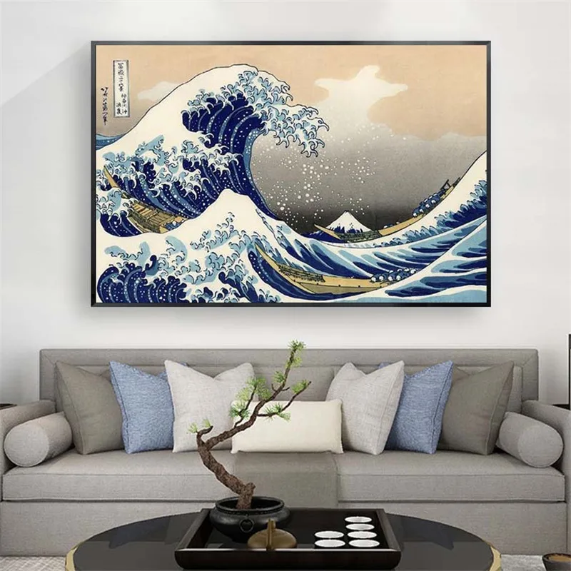 The Great Wave off Kanagawa Canvas настенные картины художественные плакаты и принты Классический известный морской