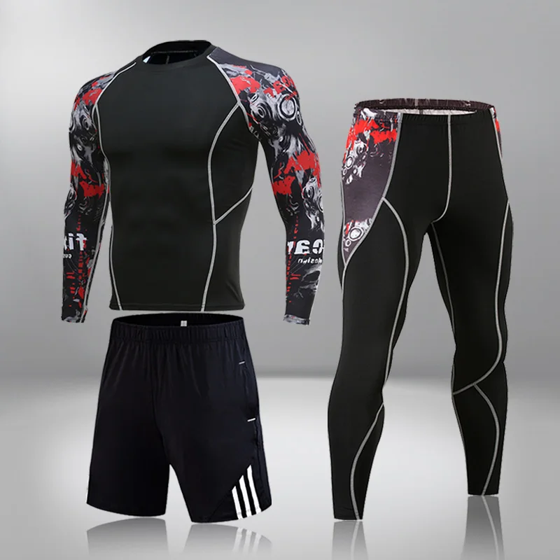 

Tops Men's Tracksuit Sports Suit Gym Fitness Compression Clothing Running Jogging Sport Wear Exercise Workout Tights
