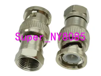 

10pcs Adapter F TV plug male to BNC male plug RF COAXIAL connector M/M