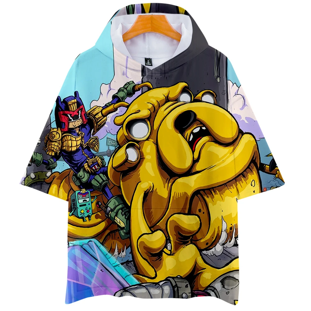Adventure Time with Finn and Jake толстовка с капюшоном короткими рукавами летняя Толстовка в