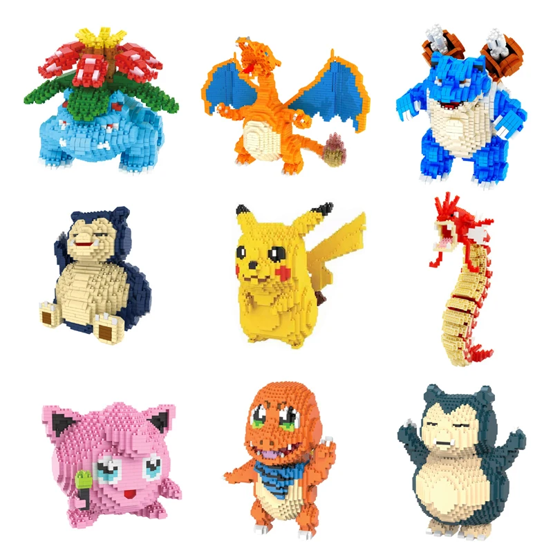 1780 шт. + 6606-6609 Карманный Монстр Pikaqiu Mini Building Venusaur blastatic Charizard Snorlax Gyarados алмазные
