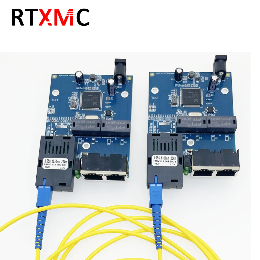 1pair125gFiberto2PortRJ45gigabitSFPminimediaconverter