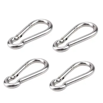 

4 Pcs Carabiner Clip Spring Snap Rope Connector Hooks Heavy Duty Durable Swing
