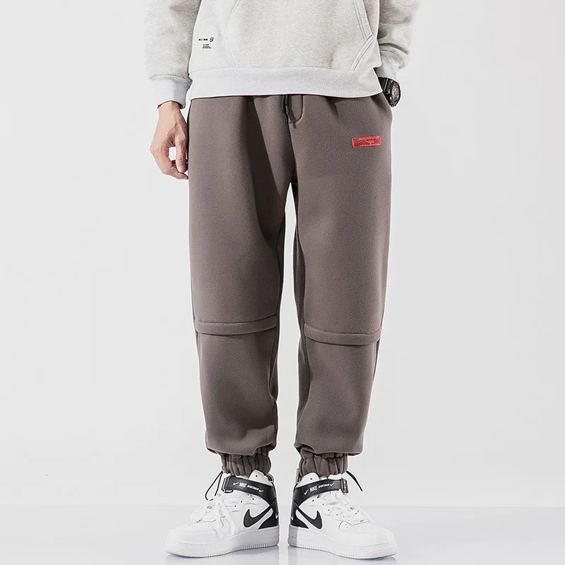 Fleece Winter Cargo Pants Men Hip Hop Warm Casual Streetwear Men's Trouser Military Army Khaki PLUS