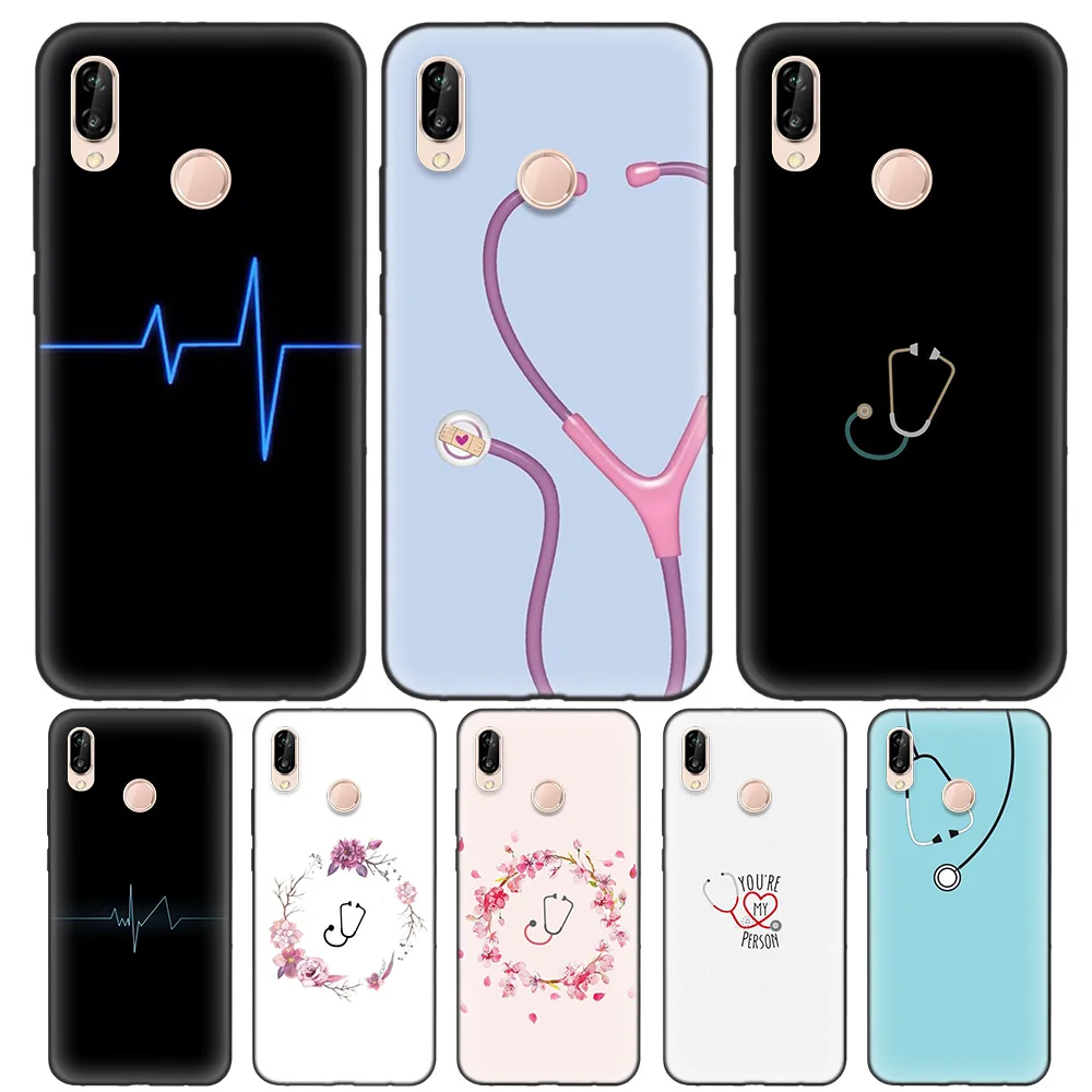 

Black Soft Silicone Bag Cover Case for Huawei P9 P10 P20 P30 Mate 10 20 Lite Pro P Smart Z Plus 2019 Nova Shell Prime Nurse Medi