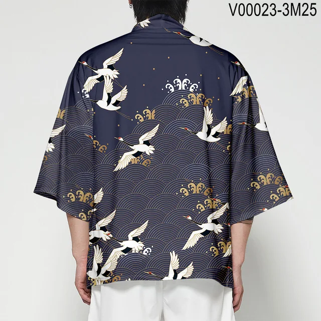 Японское кимоно Haori Yukata 3D печать Косплей женщин/мужчин мода лето Повседневная крутая короткий рукав - Цвет: hf-335