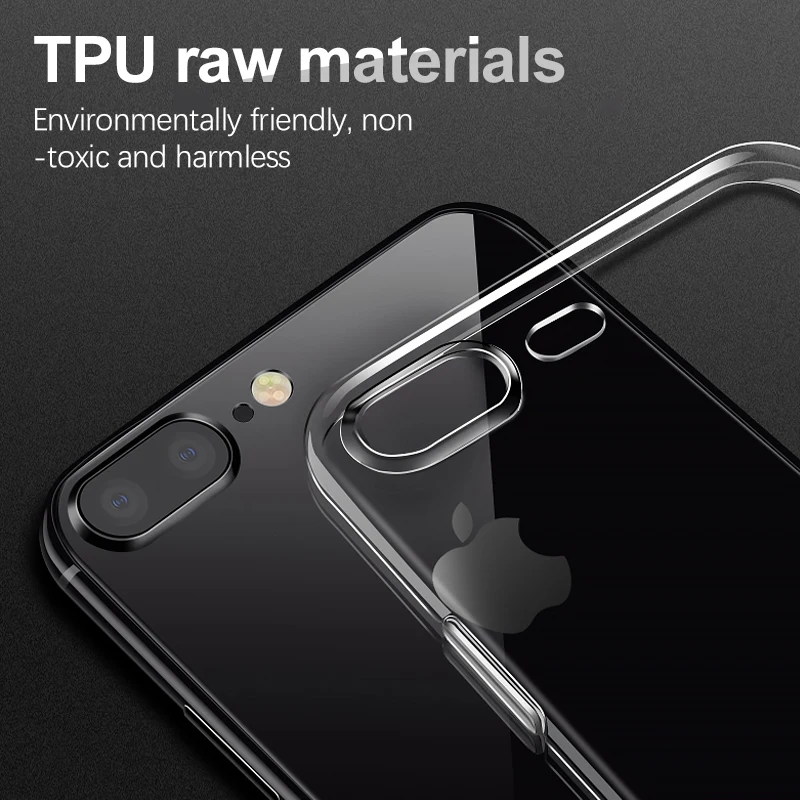 Прозрачный чехол для телефона для iPhone 11 XS MAX 8 7 6S Ультратонкий Мягкий ТПУ силиконовый чехол для iPhone X XR 11 Pro 7 6 Plus задняя крышка