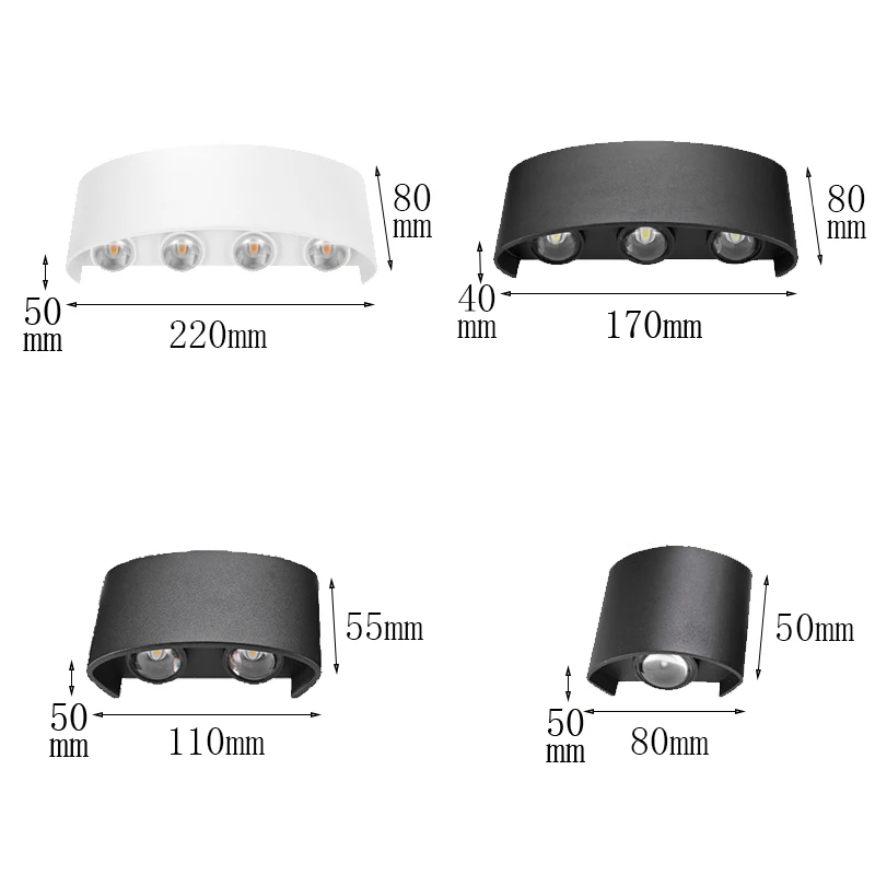 Современный светодиодный настенный светильник водонепроницаемый IP65 110V 220V 2W 4W 6W 8W