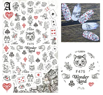 

3D Nail Sticker Slider Nails Art Tattoo Decals Foil Cat Rose Poker Design Decoration Adhesive Manicure Tips Pegatina Wraps