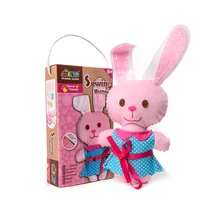 Розовый кролик ребенок резьба шитье ручной работы Сборка мультфильм DIY игрушки кукла ткань DIY ручной работы Развивающие игрушки для девочек Подарки на день рождения