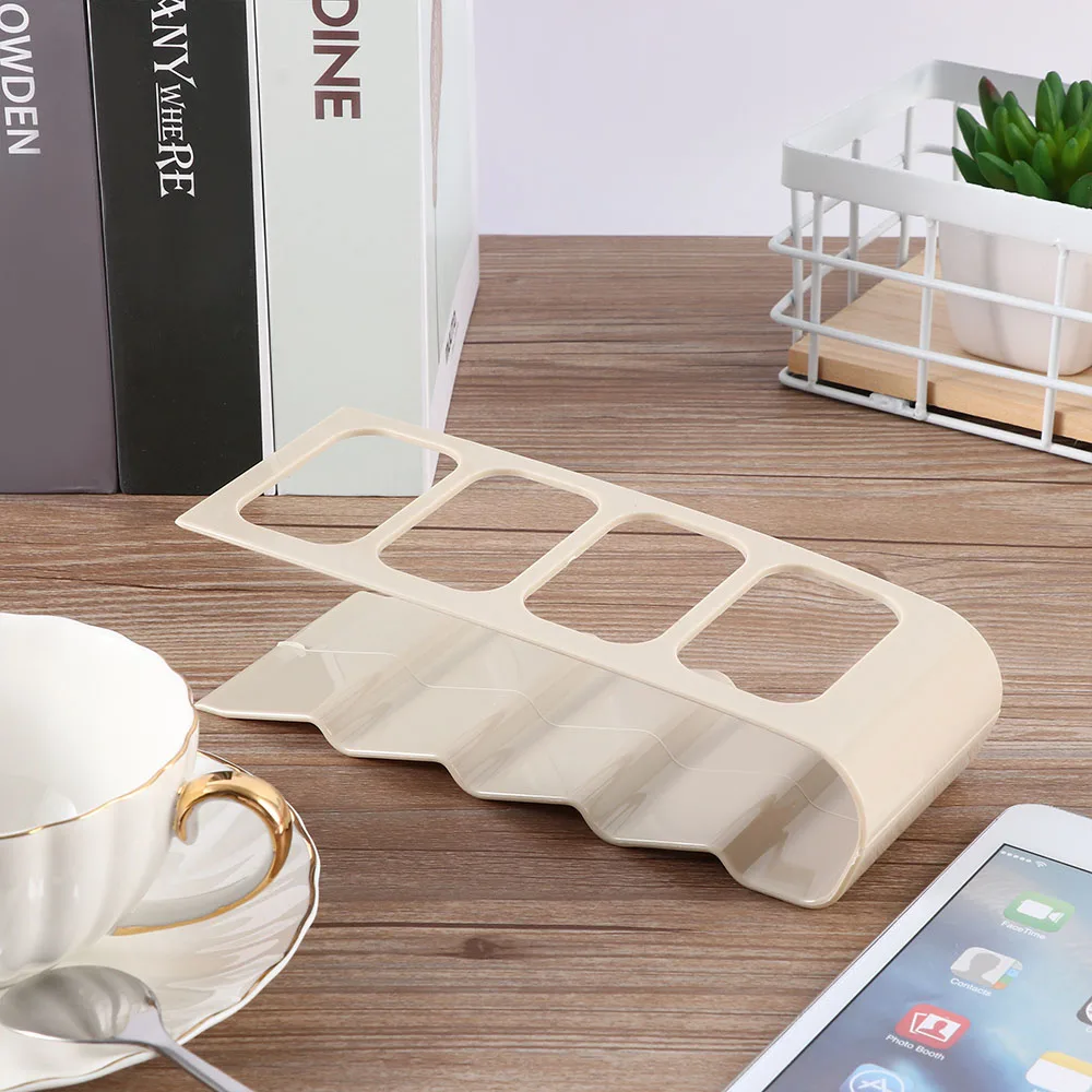 Remote Control Storage 19x7.5x9cm TV/DVD/VCR Organiser 4 Frame Practical Mobile Phone Holder Stand Iron White Organizer Case