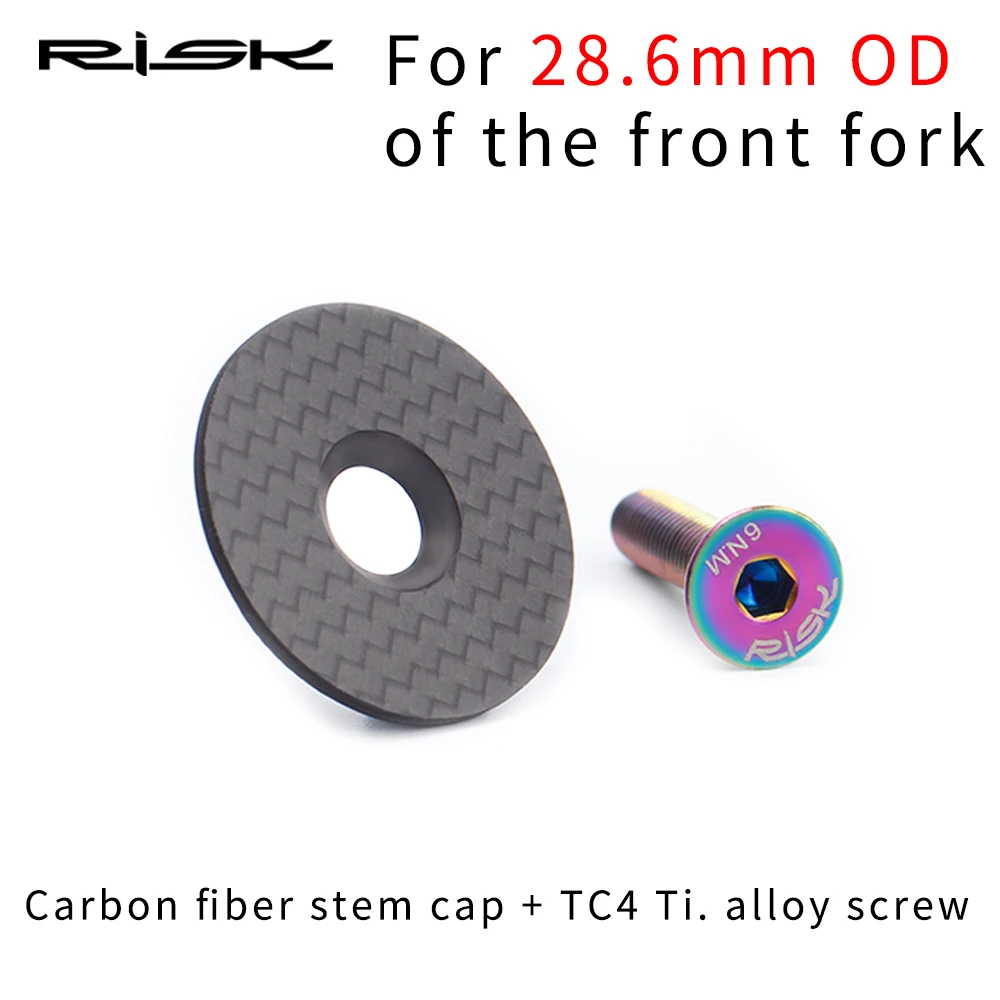RISK велосипедная стебельная крышка карбоновая гарнитура верхняя крышка с титановыми болтами гарнитуры для 28,6/31,8 вилок Steerer - Цвет: Черный