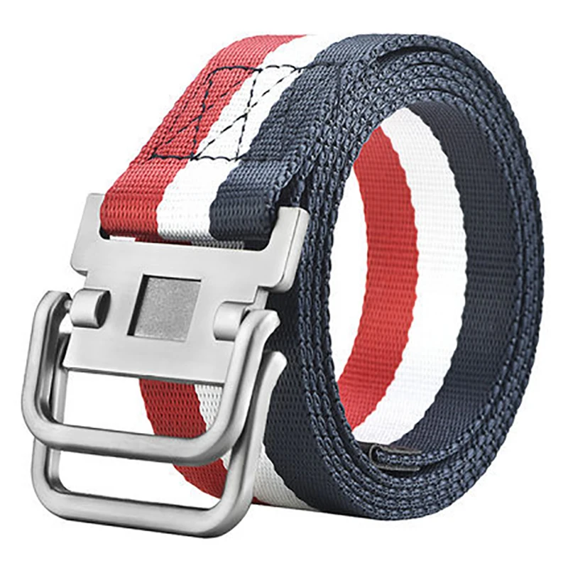 Fashionable Elastic Canvas Belts For Women Knitted Buckle Adjustable Belt Male Canvas Belts