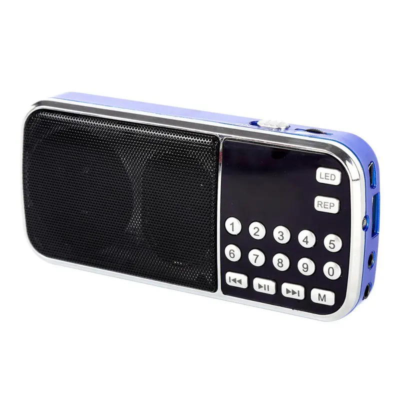 blue MP3 speaker Портативный цифровой стерео FM мини радио динамик музыкальный плеер с TF картой USB AUX вход звуковые коробки ручной цифровой MP3 плеер - Цвет: blue MP3 speaker