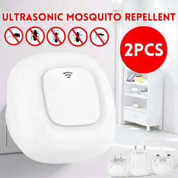 

2PCS Ultrasonic Pest Repeller Pest Control Electronic Anti Rodent Insect Repellent Mouse Cockroach Mice Mosquito Killer