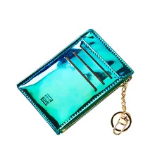 Лазерный цветной мини-кошелек для женщин кошелек для монет модный Одноцветный ключ карта многофункциональный клатч Подушка дизайнерский маленький кошелек