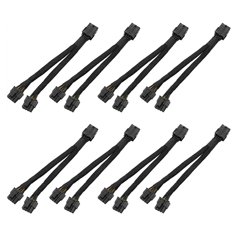 GPU PCIe 8 контактный разъем Dual 2X Pin(6 + 2) Мужской PCI Express Мощность адаптер Плетеный